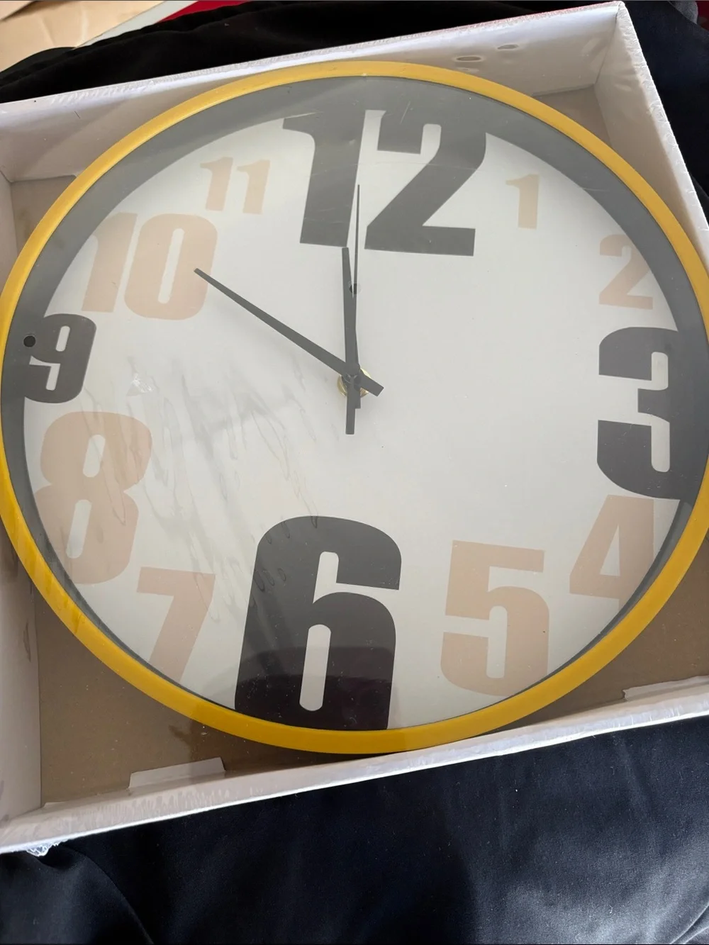 Brand Yellow-Rim Modern Oversized Numeral Wall Clock